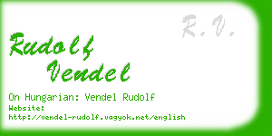 rudolf vendel business card
